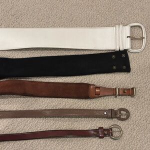 Five vintage women’s leather belts small
